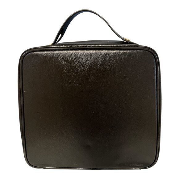 Lancôme Black Cosmetic/Travel Train Case – Gold-Tone Zippers & Handle – Unused - Picture 2 of 6